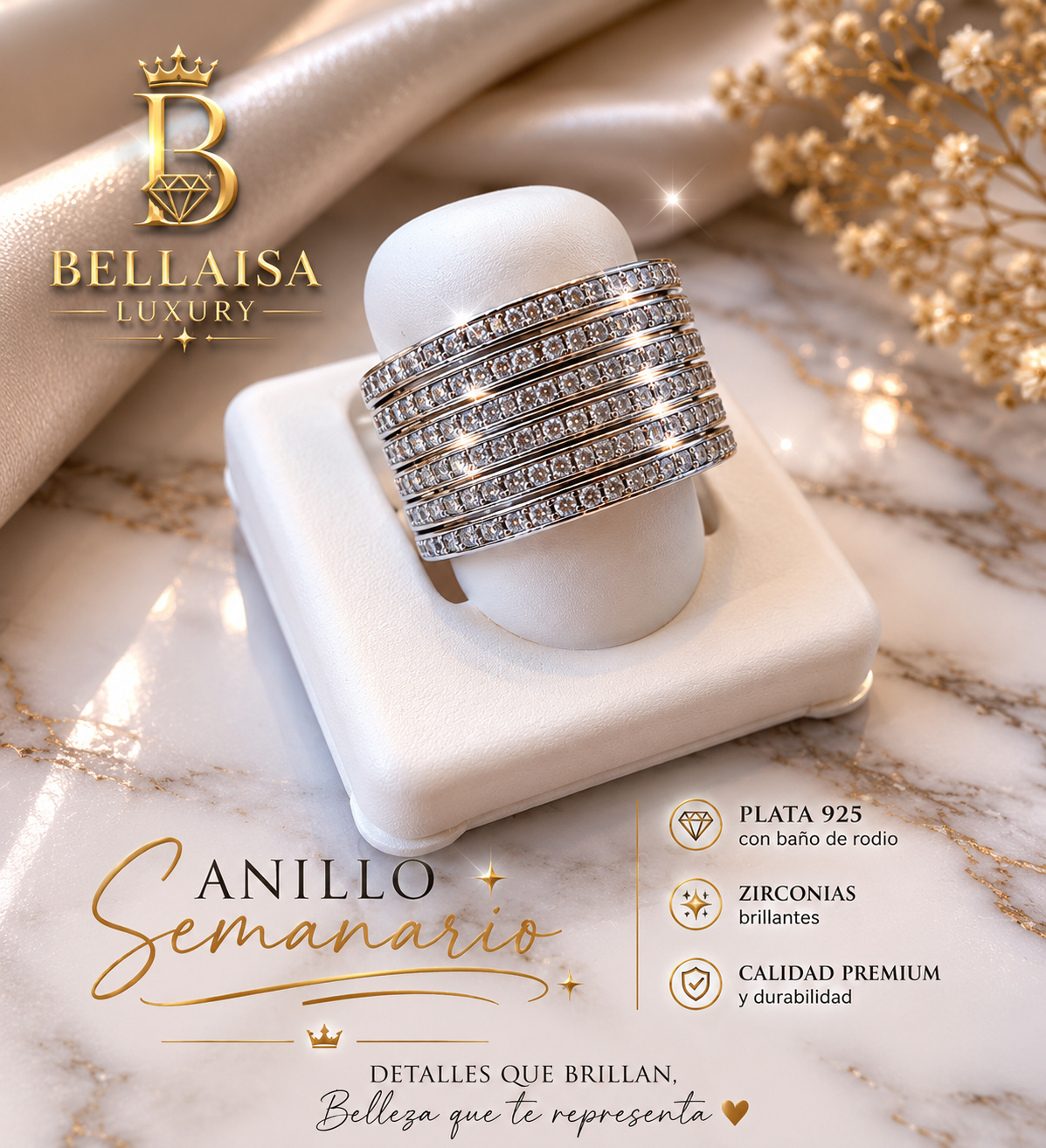 💎 Semanario Royal Ring | Sterling Silver 925
