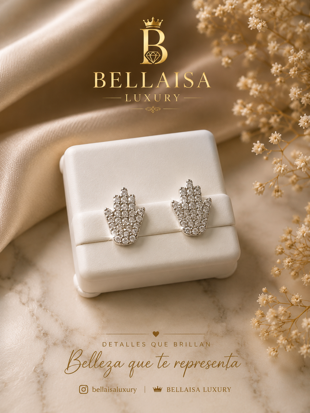 ✨ Hamsa Hand Earrings – Bellaisa Luxury ✨